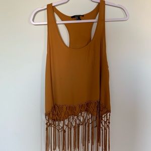 Mustard yellow fringe detail tank
